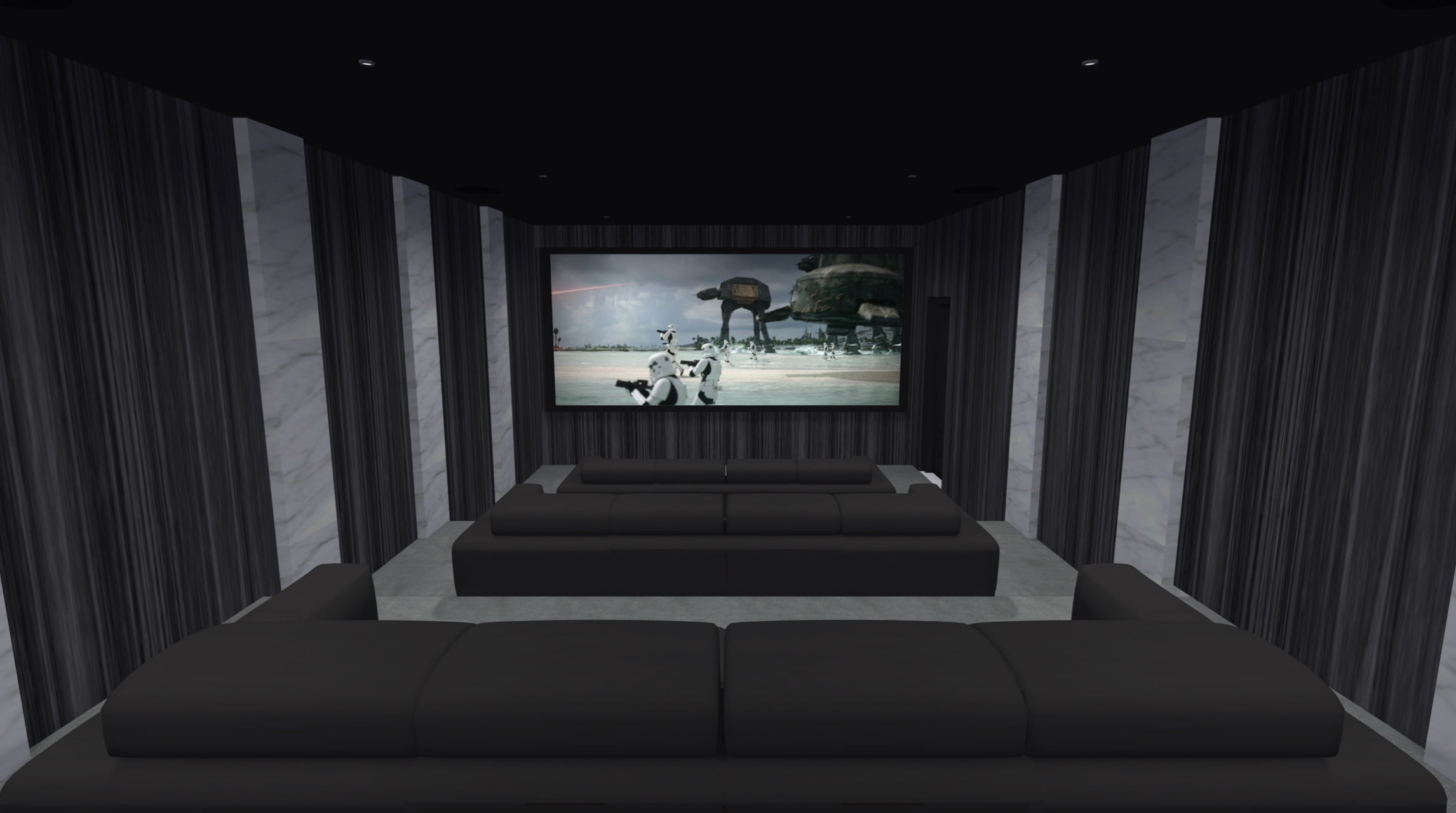 Basement dedicated home cinema room design