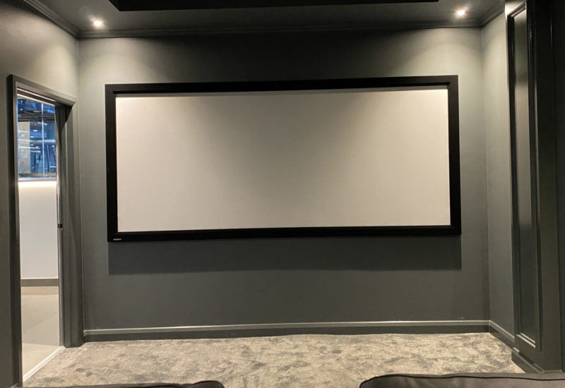 Home cinema acoustically transparent screen