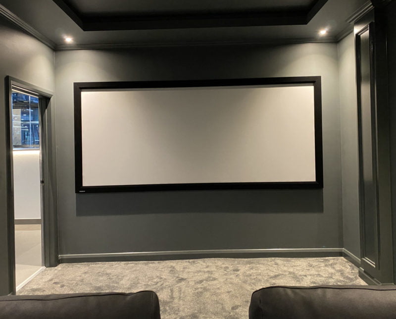 Home cinema acoustically transparent screen